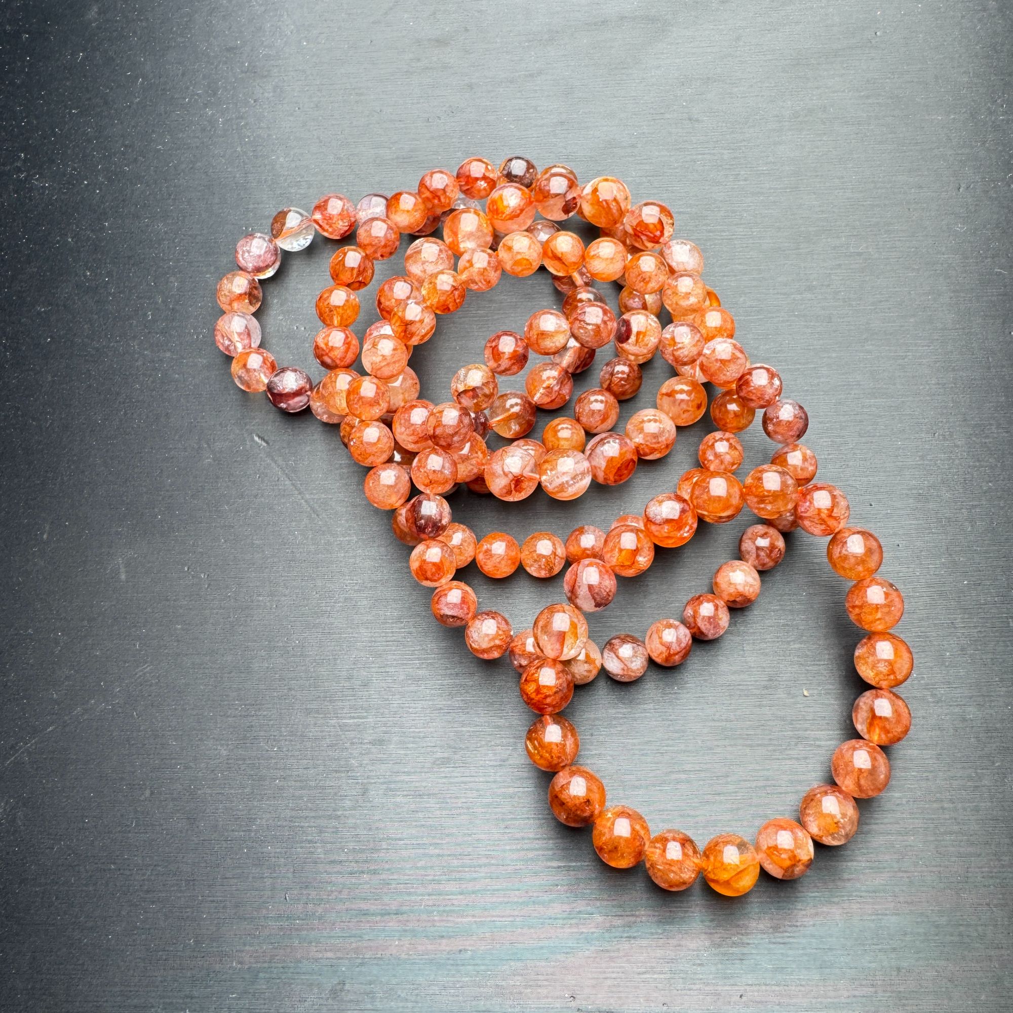 ZBG1512红胶花水晶手串(天然珠宝多样性发其一）