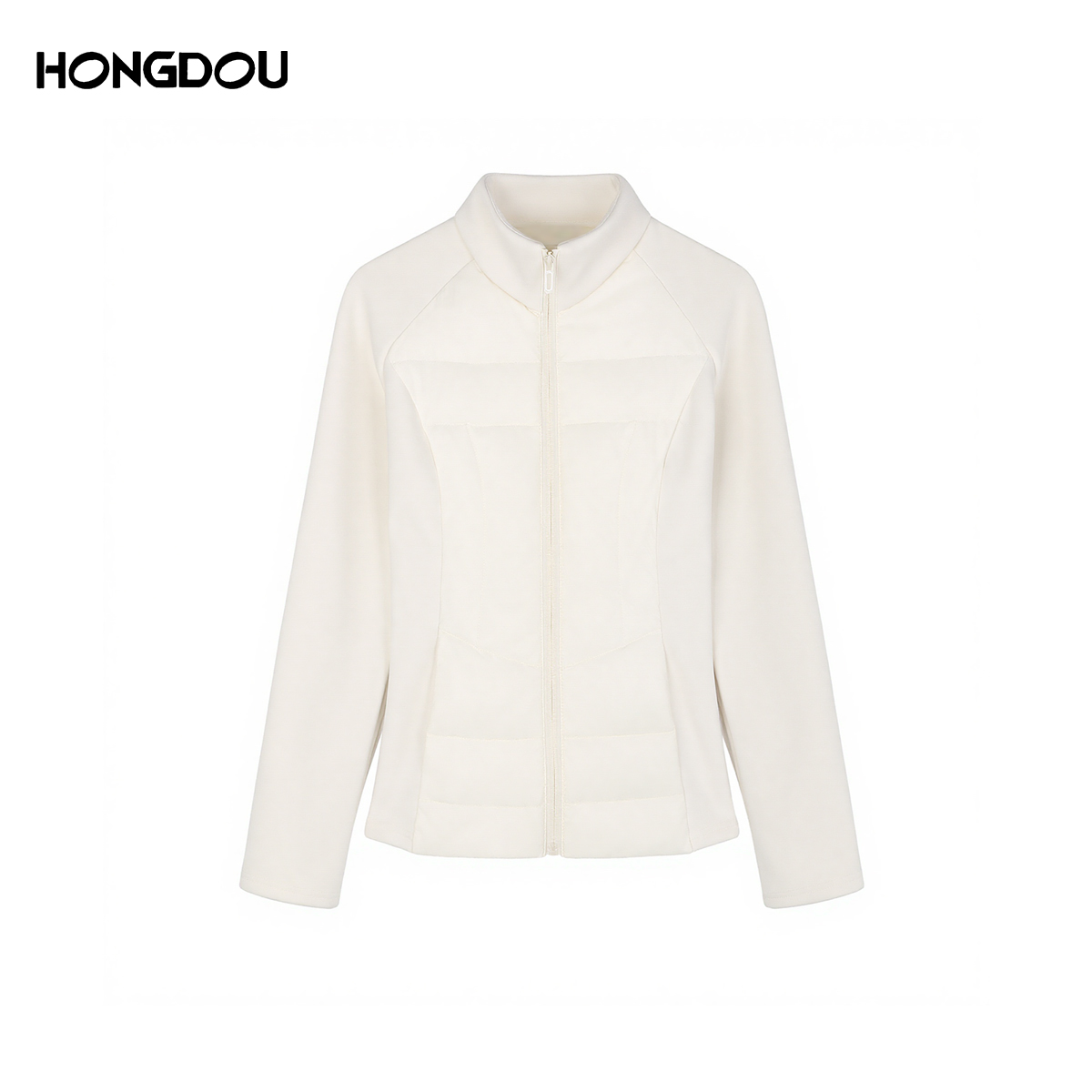 【冬日暖炉】防寒加绒时尚修身显瘦保暖针织女白色外套-7433