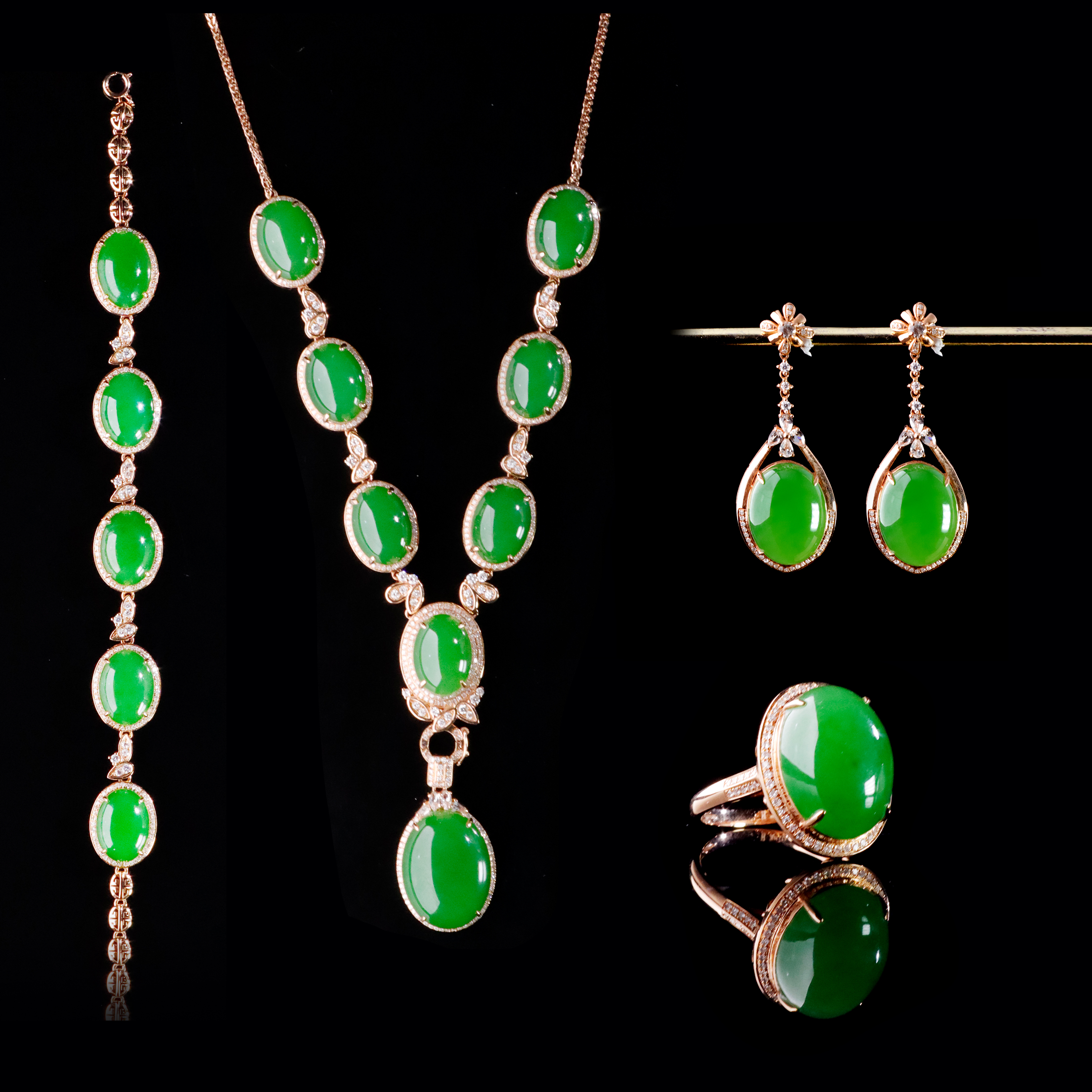 18K金果绿套装 春日上新