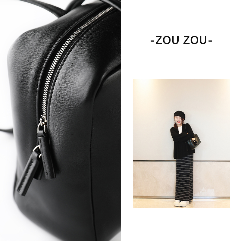 邹邹小个子新品 保龄球小羊皮包包手提包高级感轻奢女士包