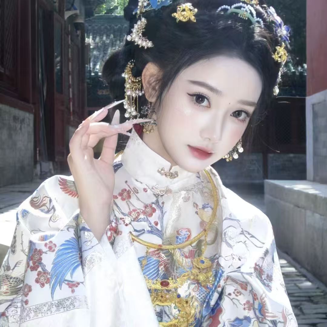 风间林【潜云】明制汉服古风织金妆化立领长袄女