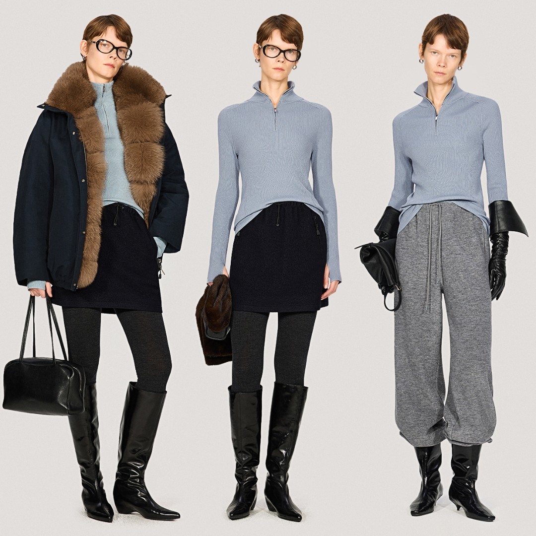 KEIGAN/开间德国BIELLA可水洗羊毛拇指袖修身显瘦拉链领打底衫