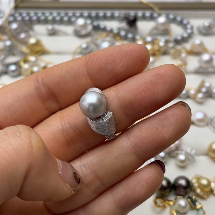 海水珍珠戒指银S925镶嵌