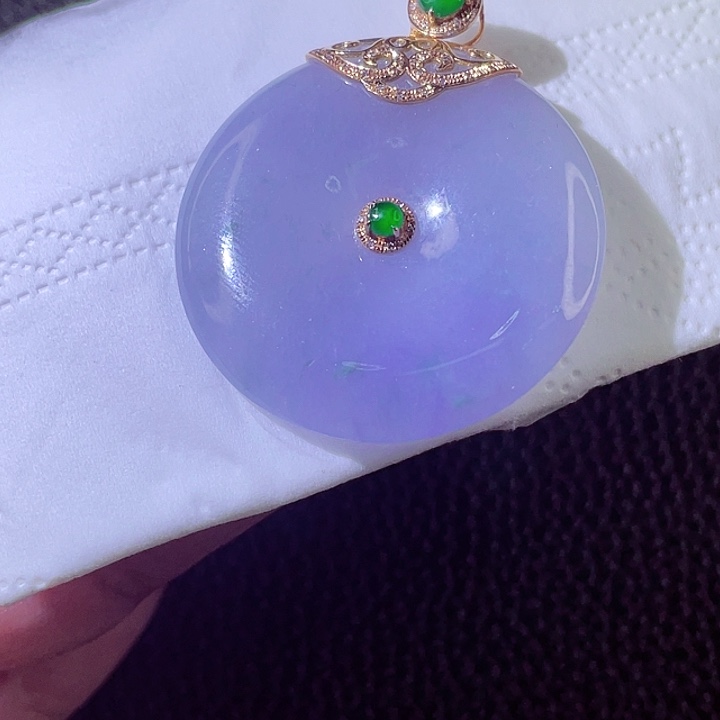 颈饰18K金镶嵌翡翠翡翠