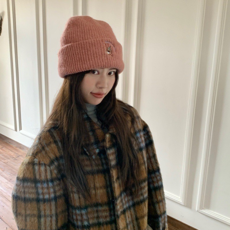 巨显脸小~川西帽子可爱小熊大头围针织帽冷帽女2025新款冬毛线帽