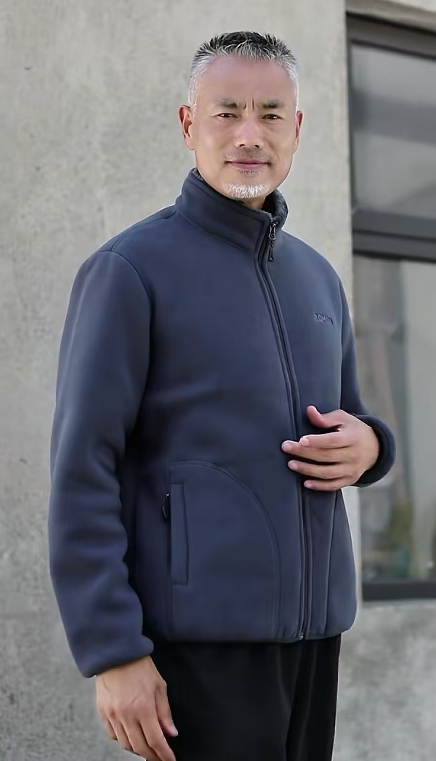 立领长袖厚款摇粒绒夹克保暖男装软壳冬季防风加绒加绒加绒