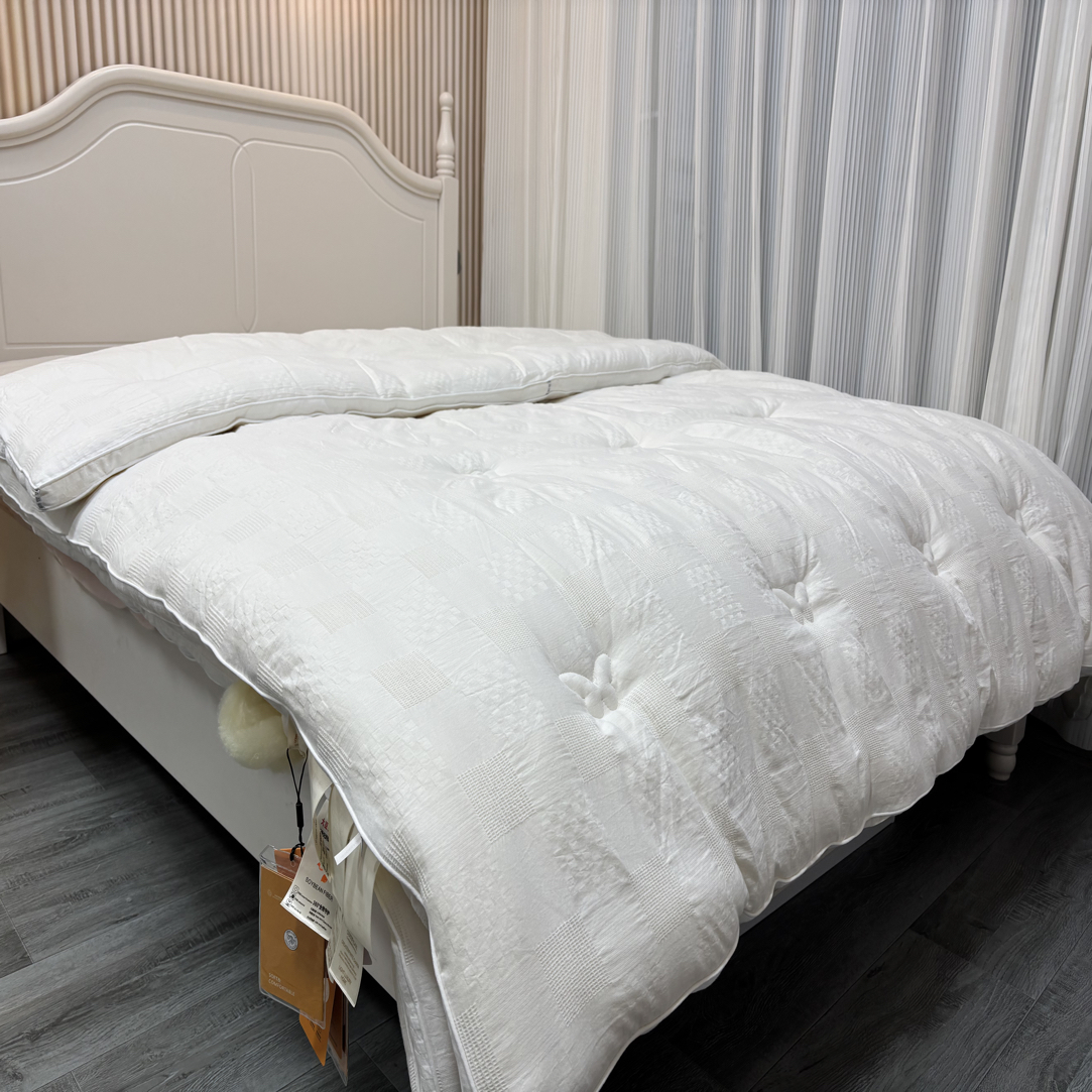 棋盘格A类全棉大豆纤维被加厚二和一子母被冬被春秋被抗寒保暖