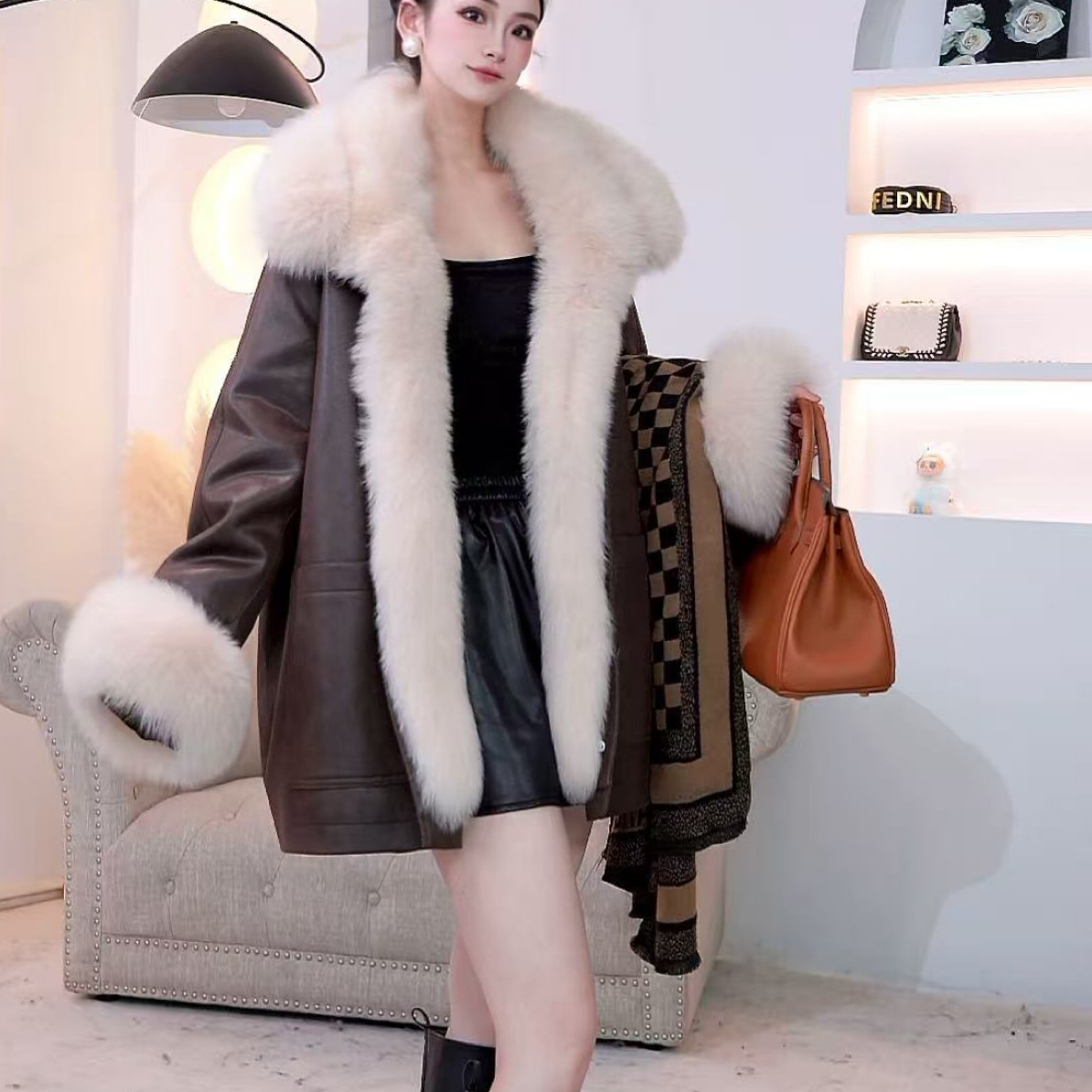 新款时尚秋冬款女款百搭长款中长款女士鹅绒服6232-2