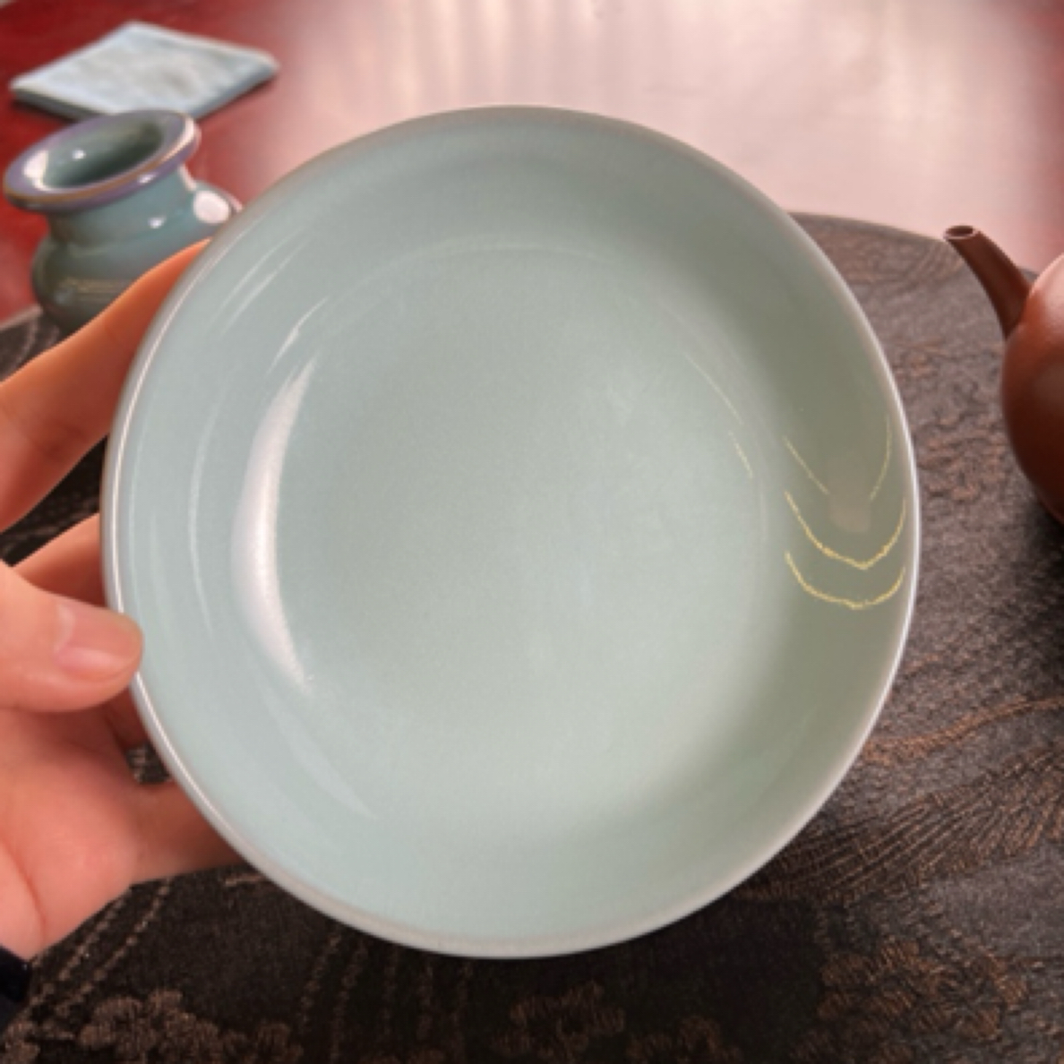 汝窑天青色圆口洗