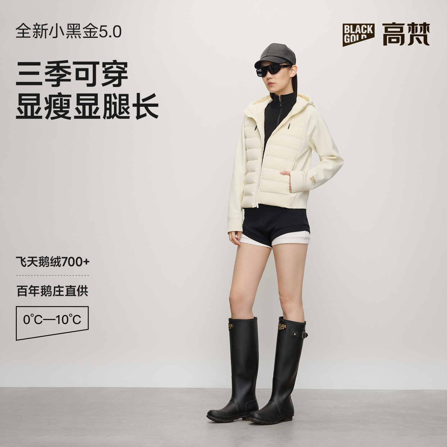 【高梵黑金鹅绒服】小黑金5.0女装短款动感修身琥珀流光风鹅绒服