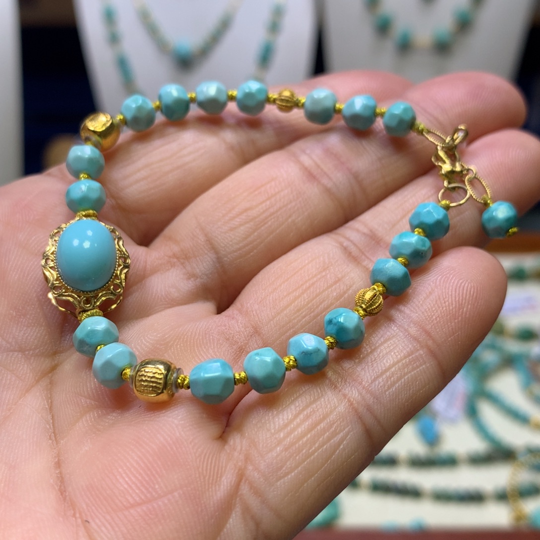 绿松石18K金镶嵌单圈