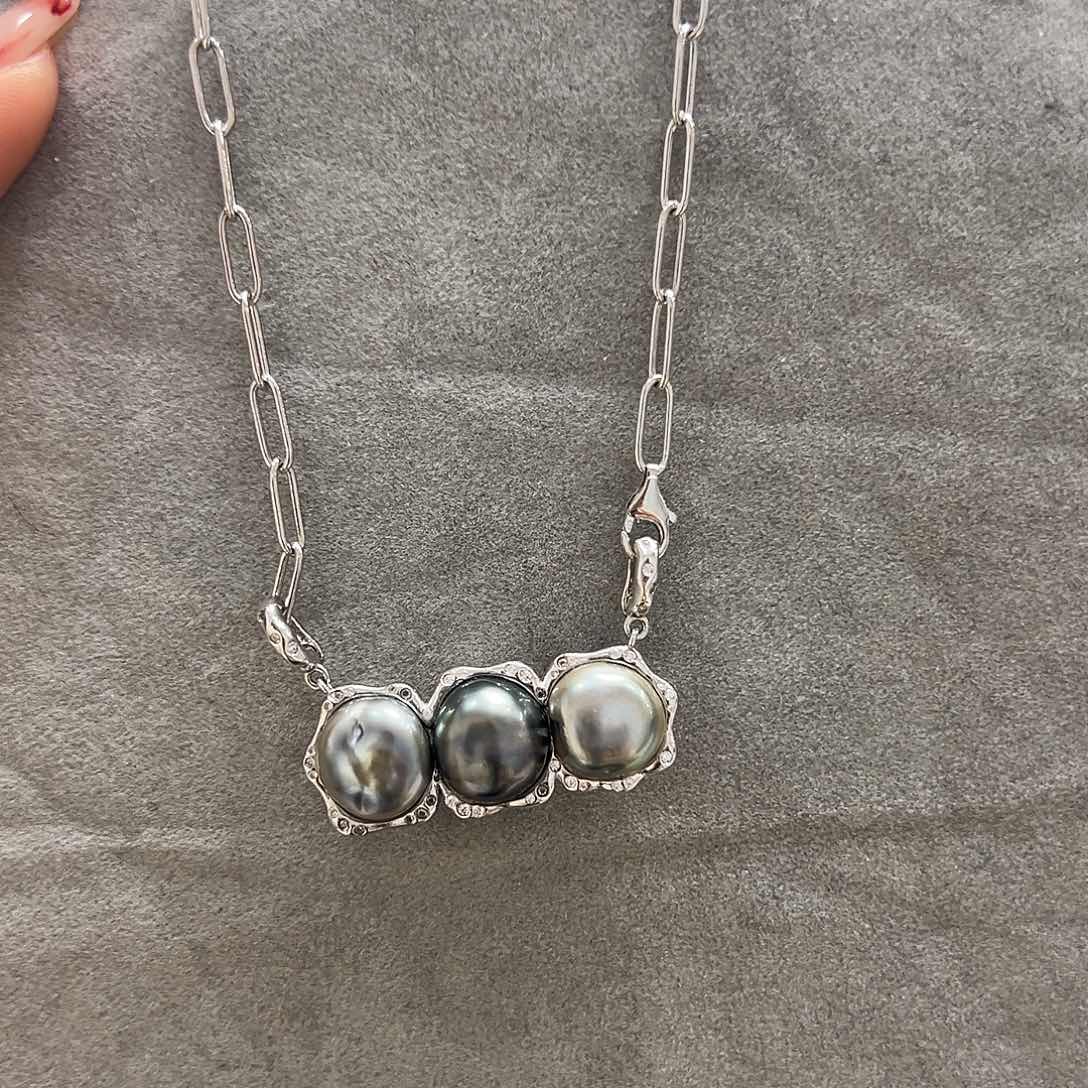海水珍珠颈饰银S925镶嵌汪*