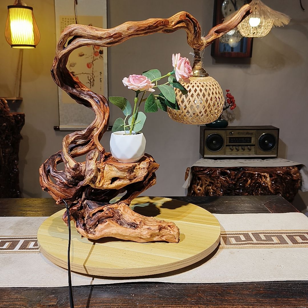 小***呀木随形意境茶灯台灯茶灯