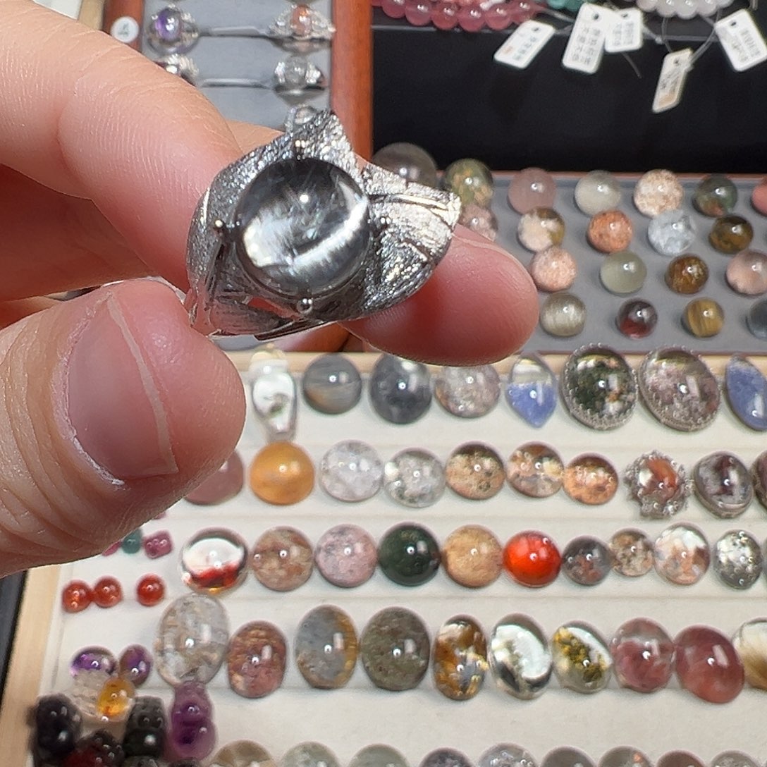 风***轻银S925镶嵌戒指水晶定制款不退换