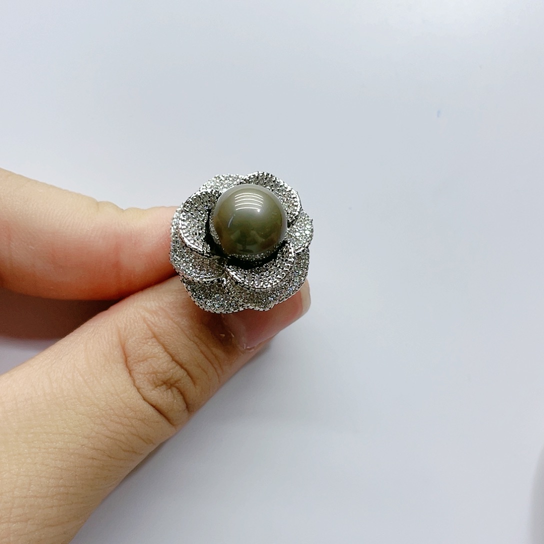 海水珍珠银S925镶嵌戒指