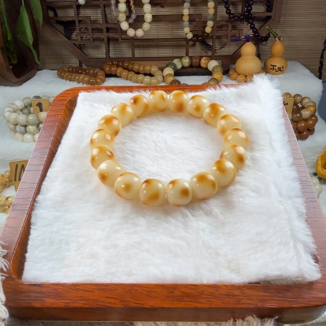 菩提根/象牙果手串炭烧虎皮