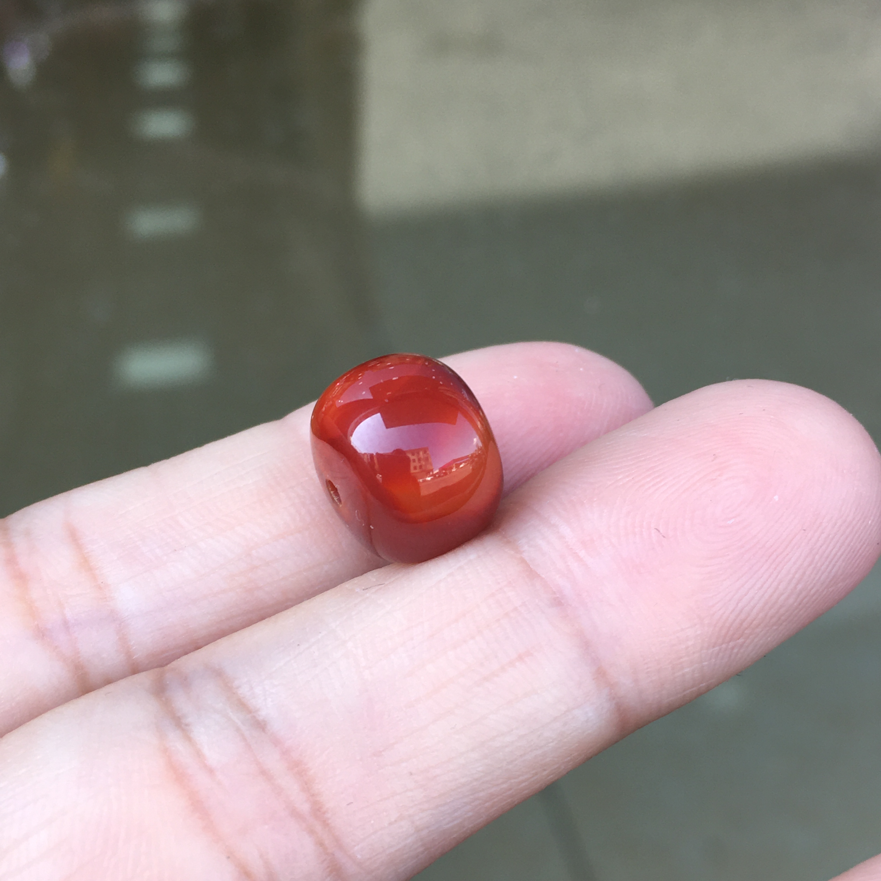 原矿南红瓦西牛血红冰透老型珠尺寸12.8×10珠宝文玩必备玉质细腻