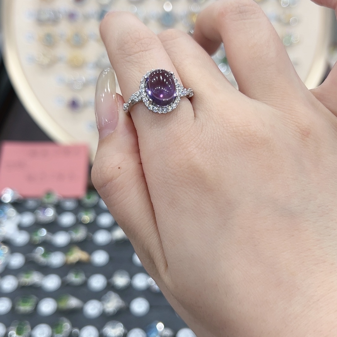 蛇纹石玉戒指银S925镶嵌L**u