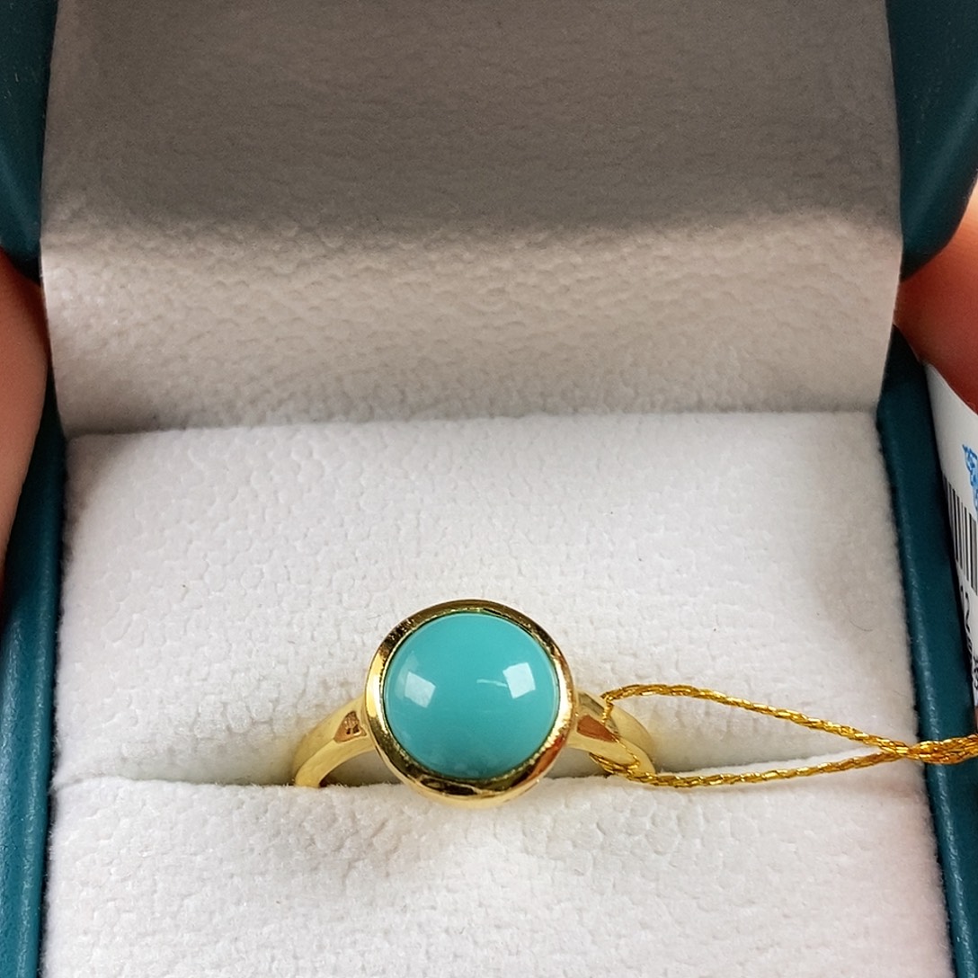 绿松石银S925镀金镶嵌珠宝奇石