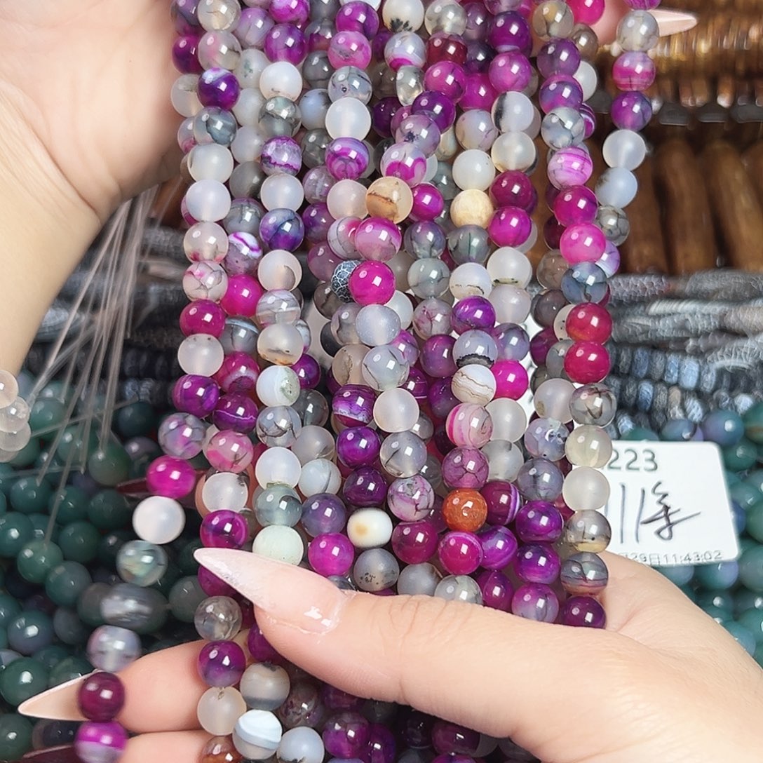 玛瑙/玉髓合金珠宝半成品a227 8.8m 紫荆花开一条