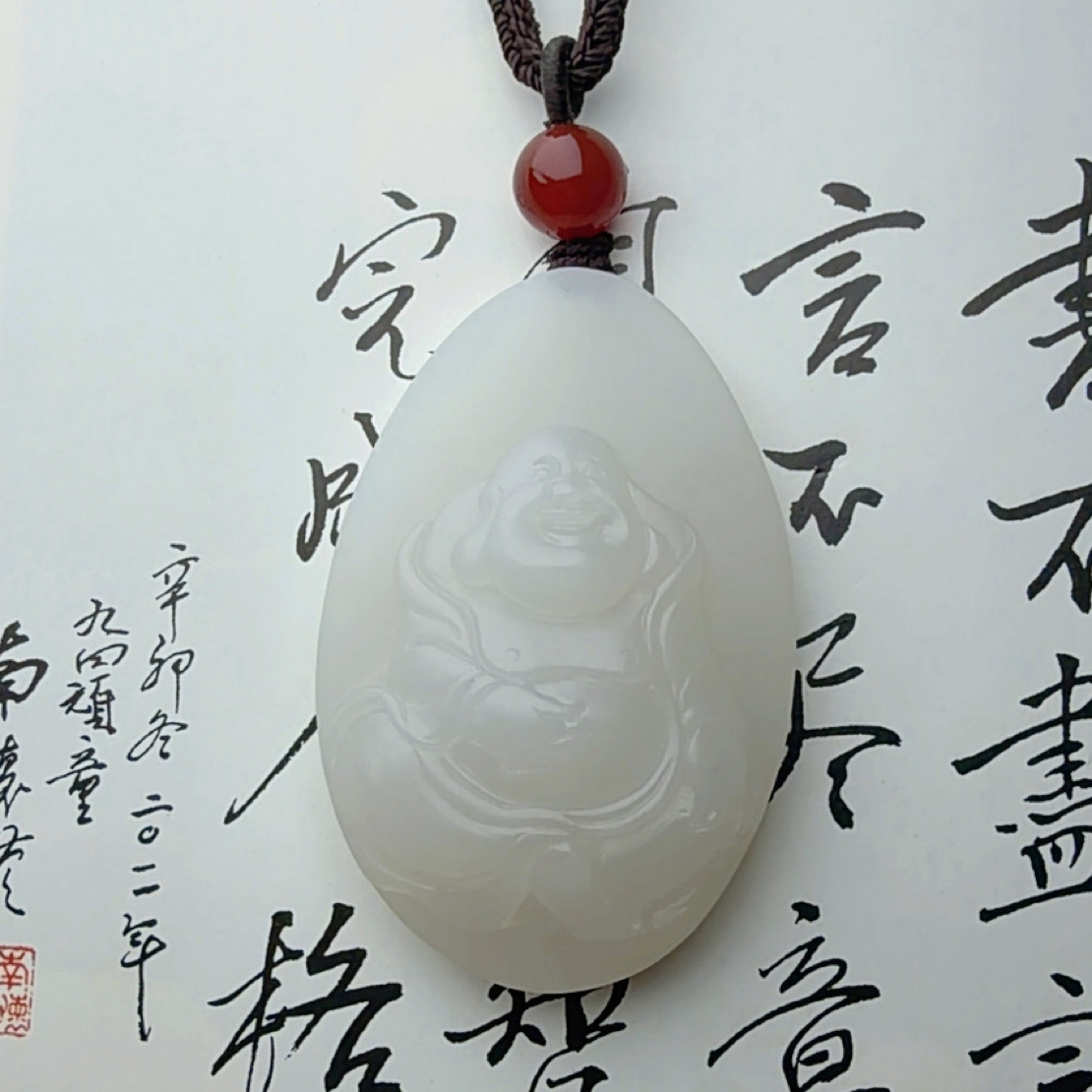    和田玉弥勒佛公老坑料