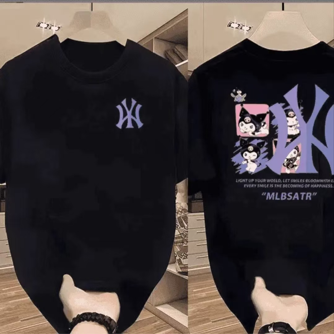 新款印花男士短袖t恤潮流街头个性半袖2025夏季圆领正肩日常