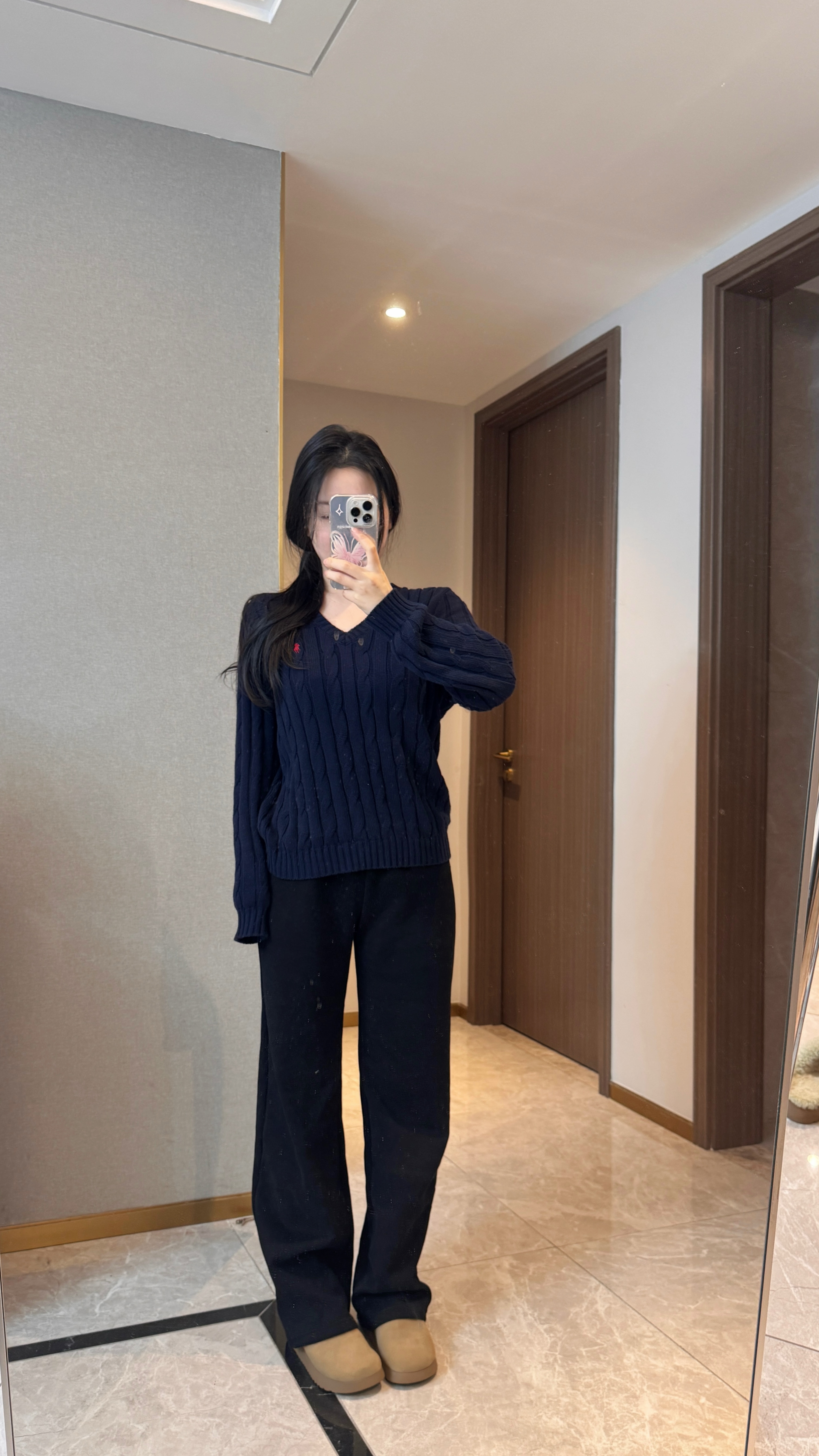 TSmall/醋酸羊毛/保持版型随意百搭慵懒感加绒窄版直筒裤