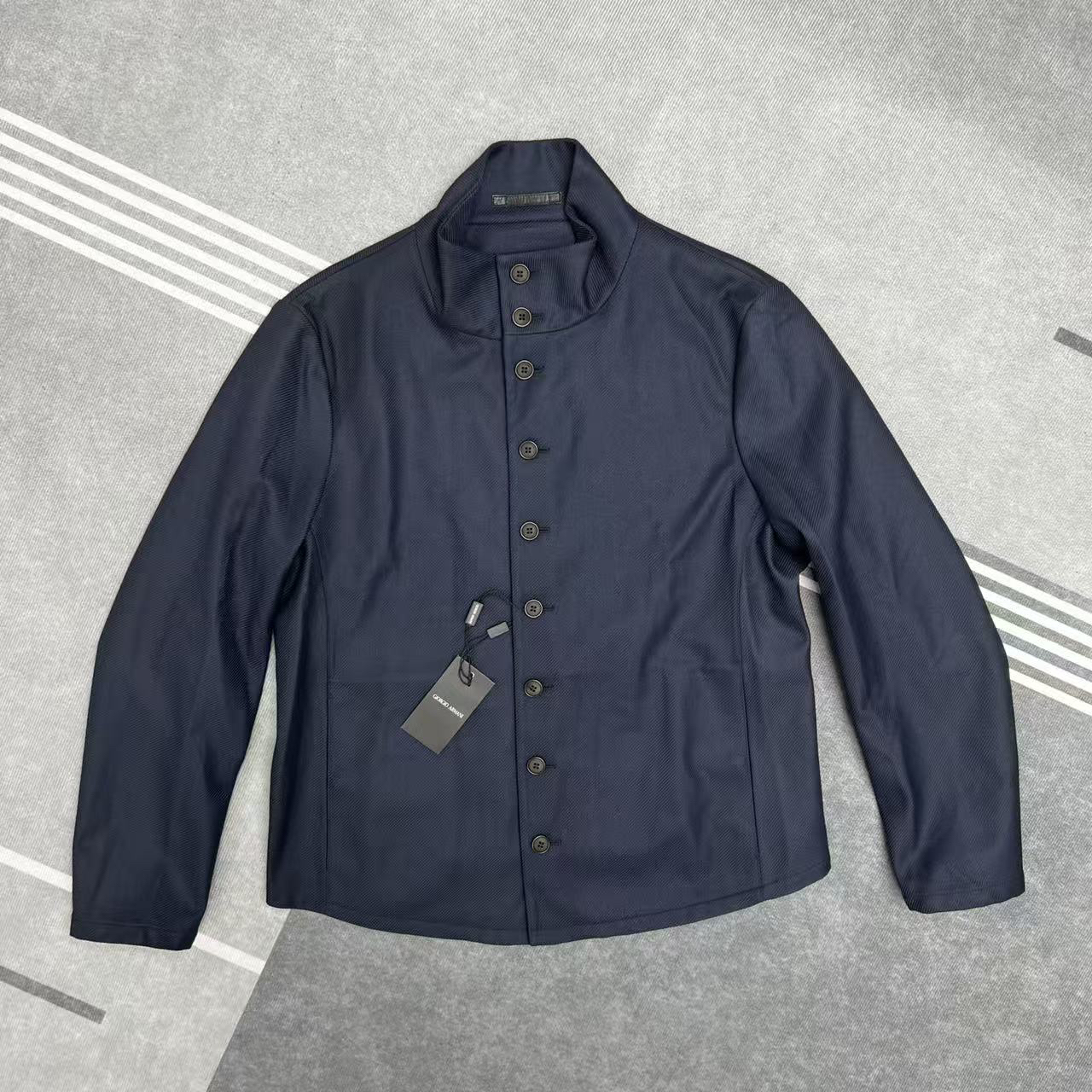 未使用 GIORGIO ARMANI/阿玛尼 夹克外套直下摆立领休闲风休闲薄