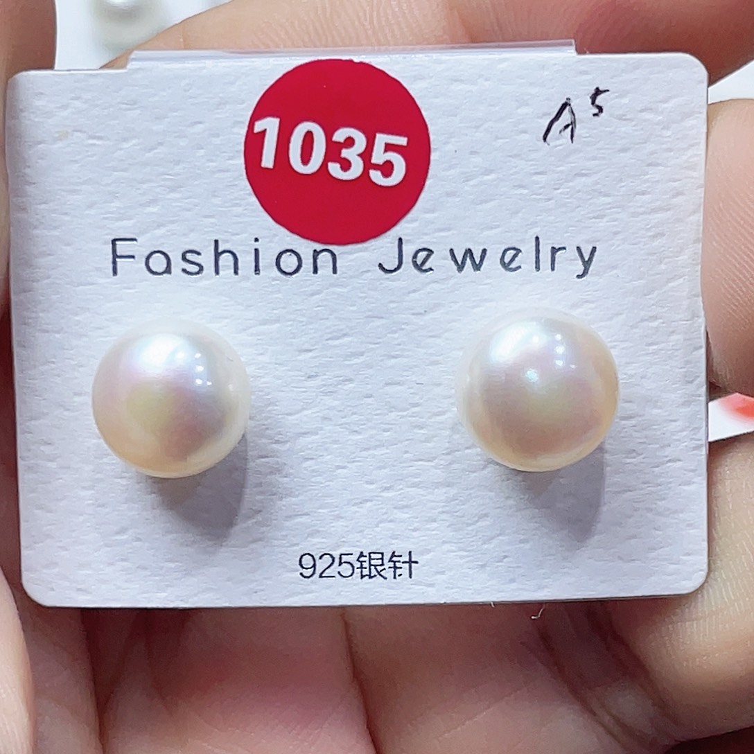 银S925镶嵌淡水珍珠耳饰