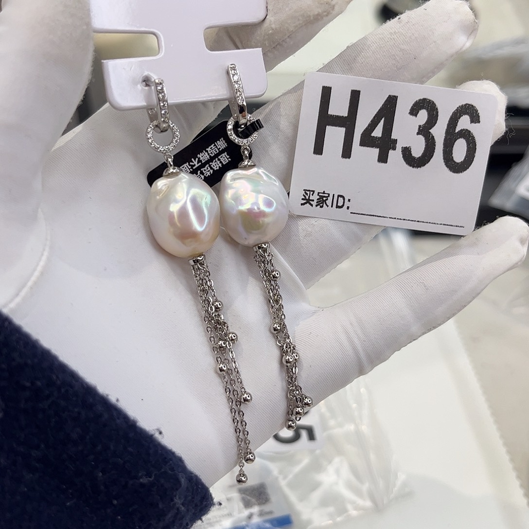 耳饰银S925镶嵌淡水珍珠