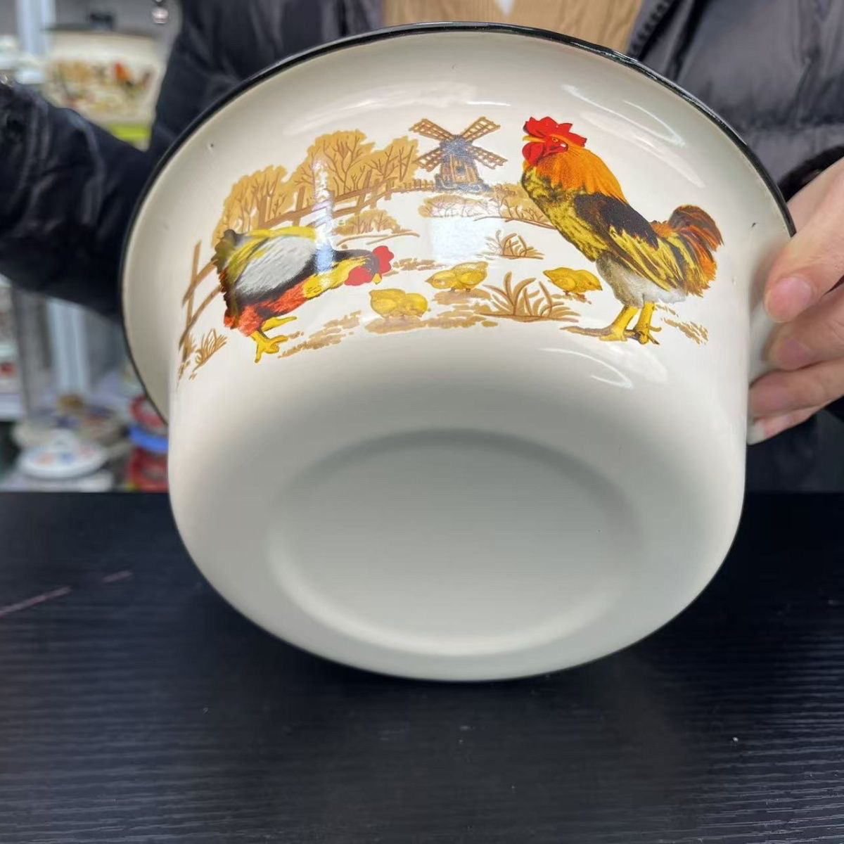 20公分珐琅搪瓷加厚加深深型盆