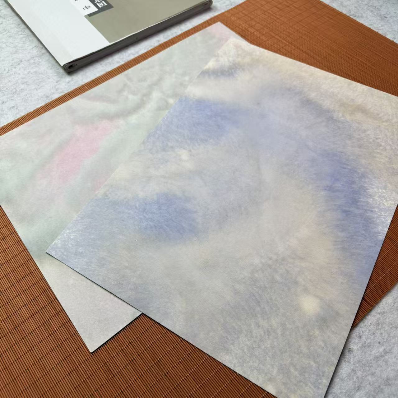 【腾云阁】手工蜡染半生熟33*45扎染琉璃宣纸卡纸