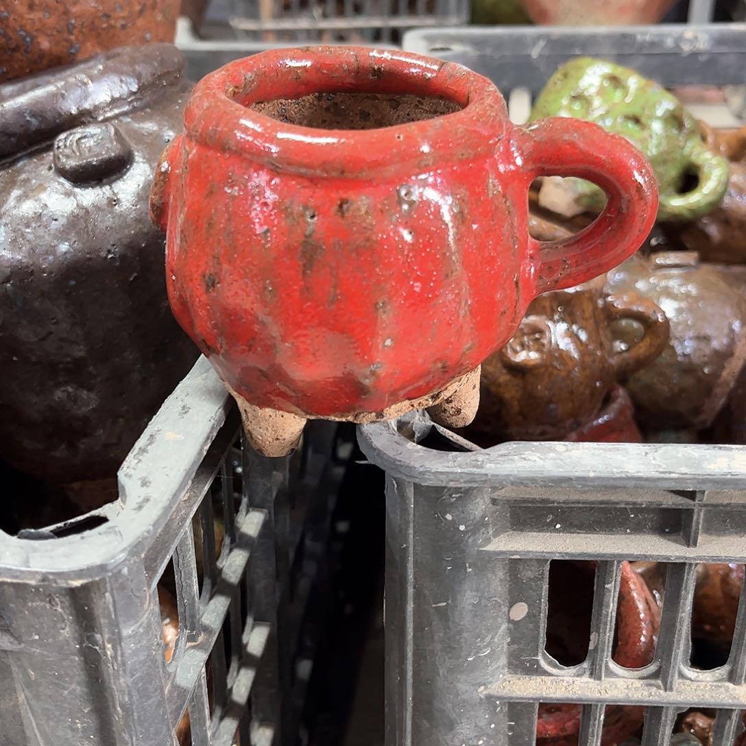 泥塑古镇炻陶花盆