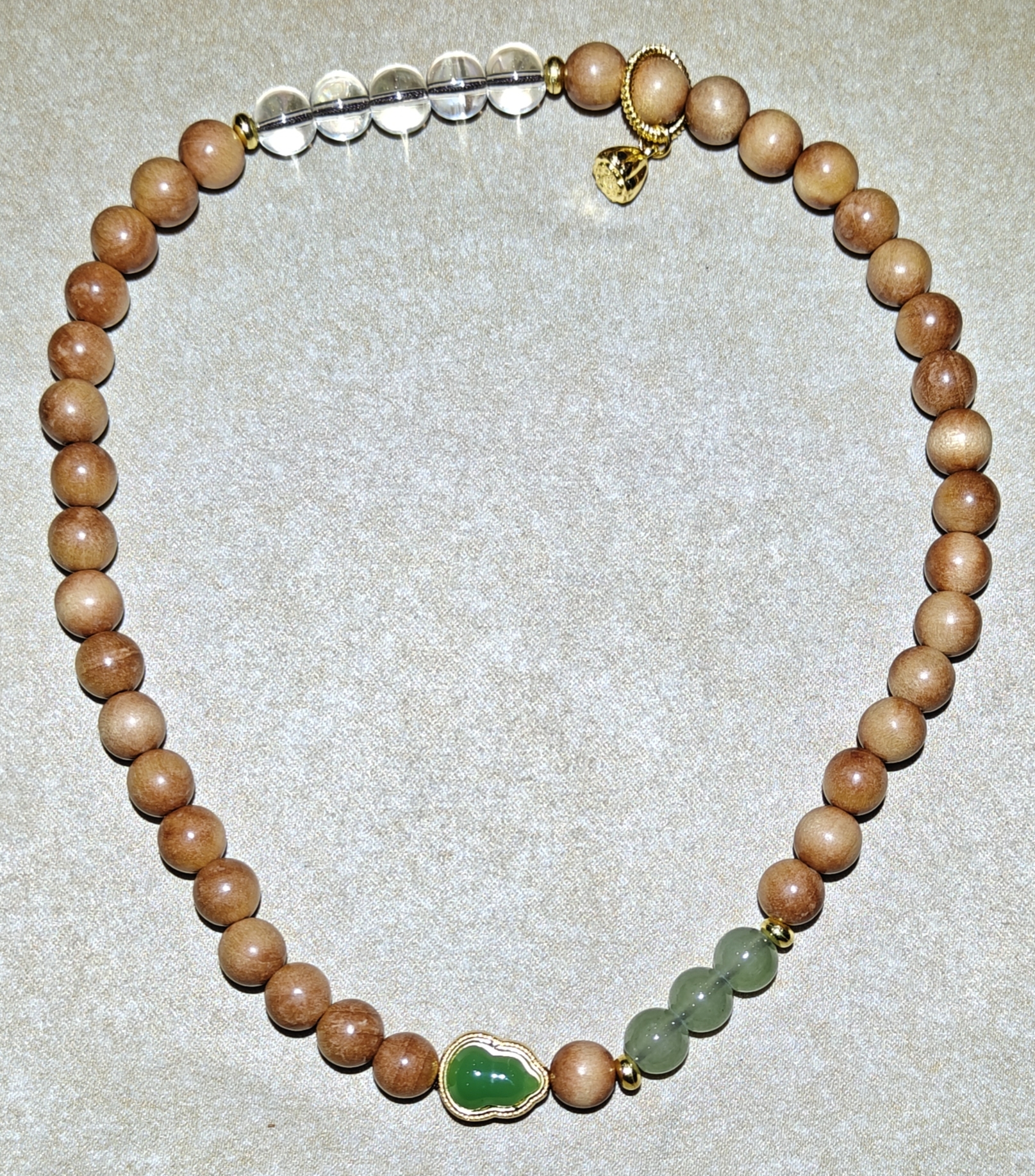 S0122-檀香木葫芦莲子手串0.8