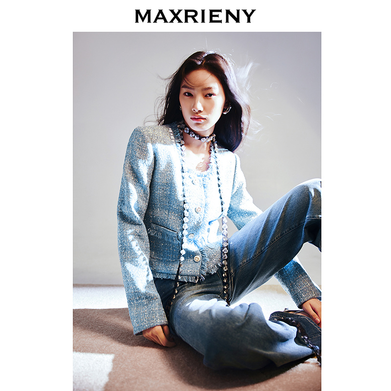 【毛毛专属】MAXRIENY小香风粗花呢短外套女高级气质感欧若智性风