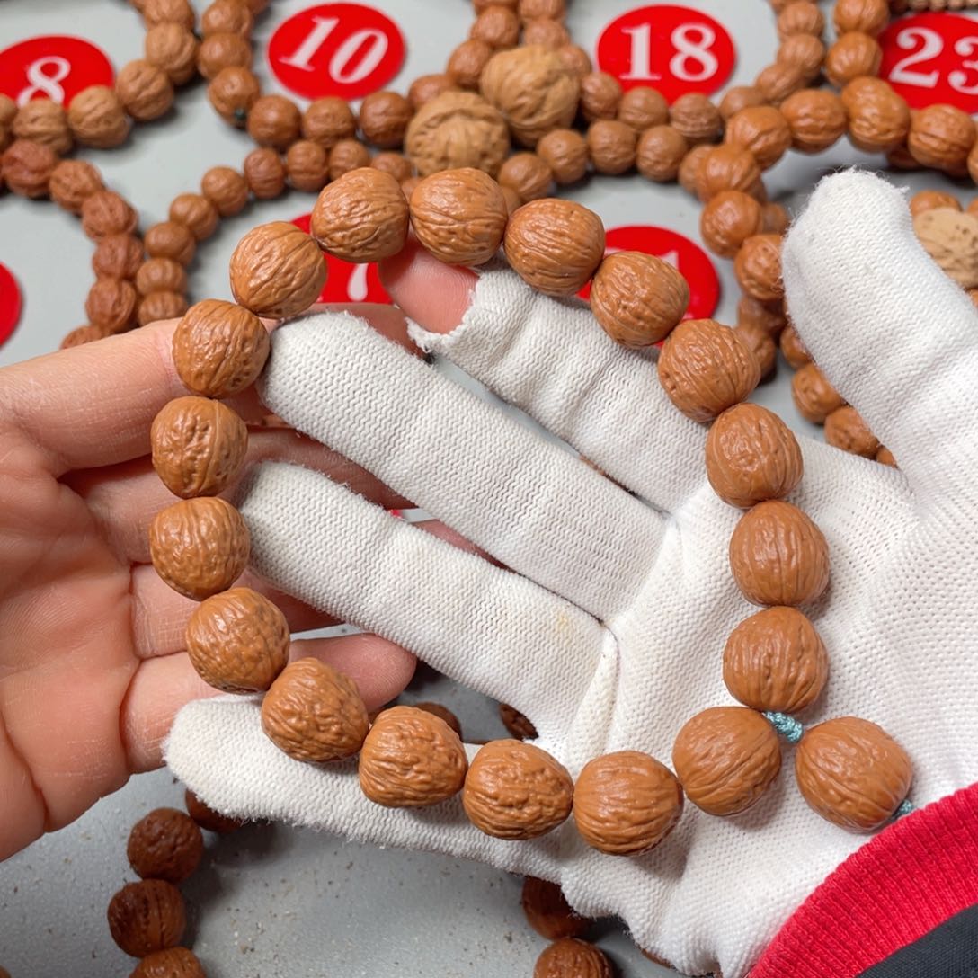 文玩核桃手串顺纹小贝壳15mm
