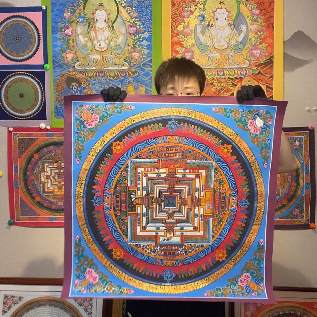 卷轴画纯手绘时轮金刚坛城唐卡70