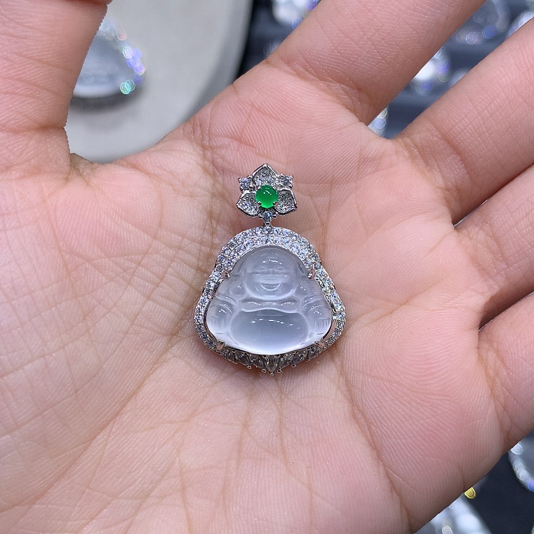 石英质玉颈饰银S925镶嵌奕*33