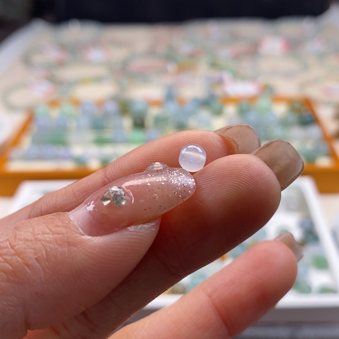 翡翠散珠天然翡翠白冰4.8