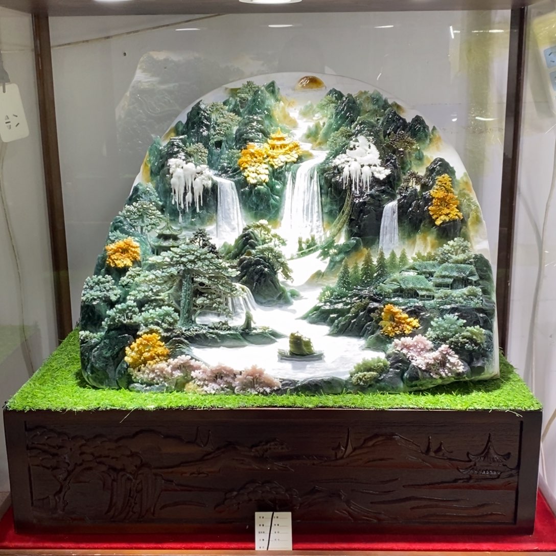 王***四玉意境山水手工雕刻