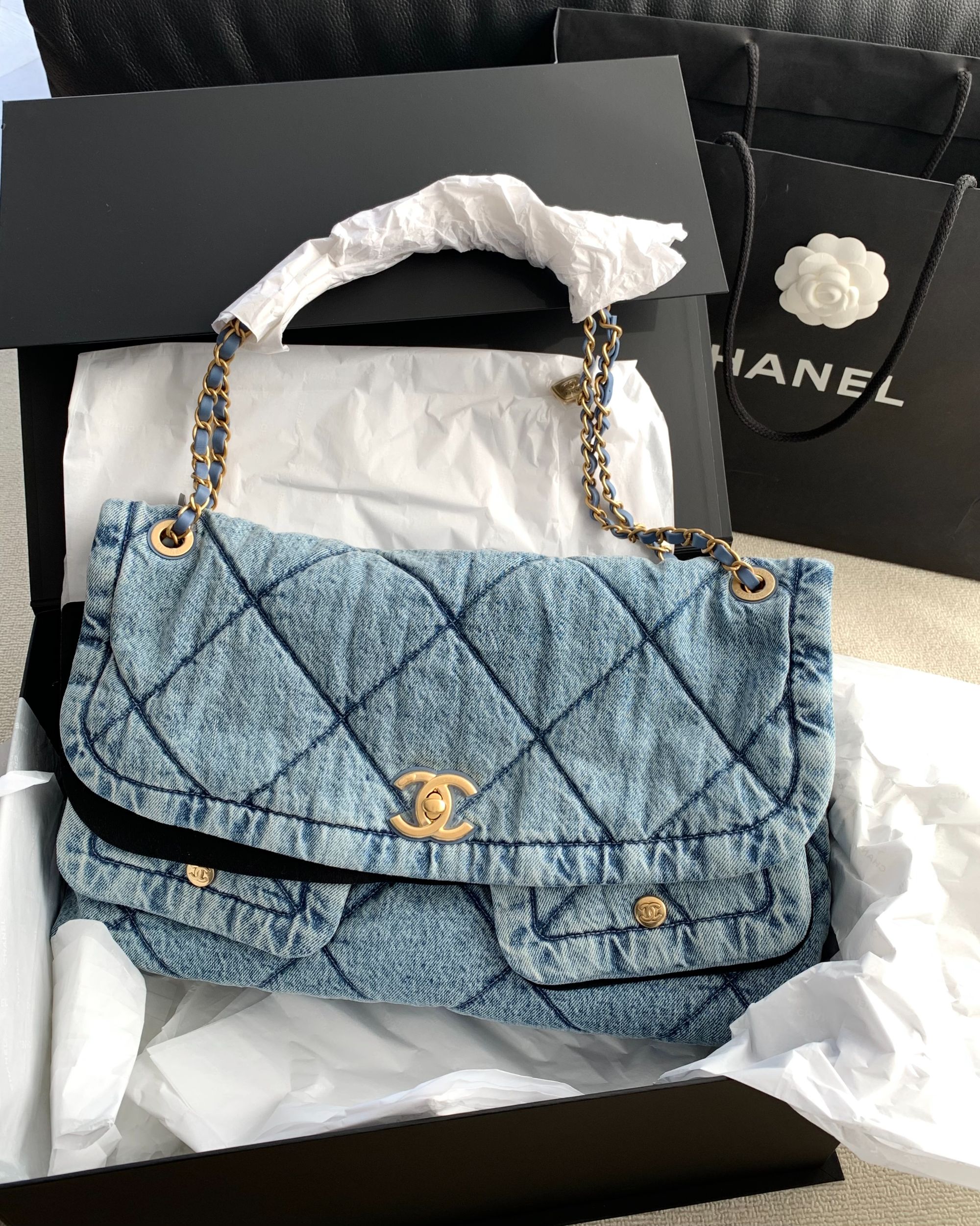 未使用 Chanel/香奈儿 25k牛仔机场包 芯片款 40cm 16649797