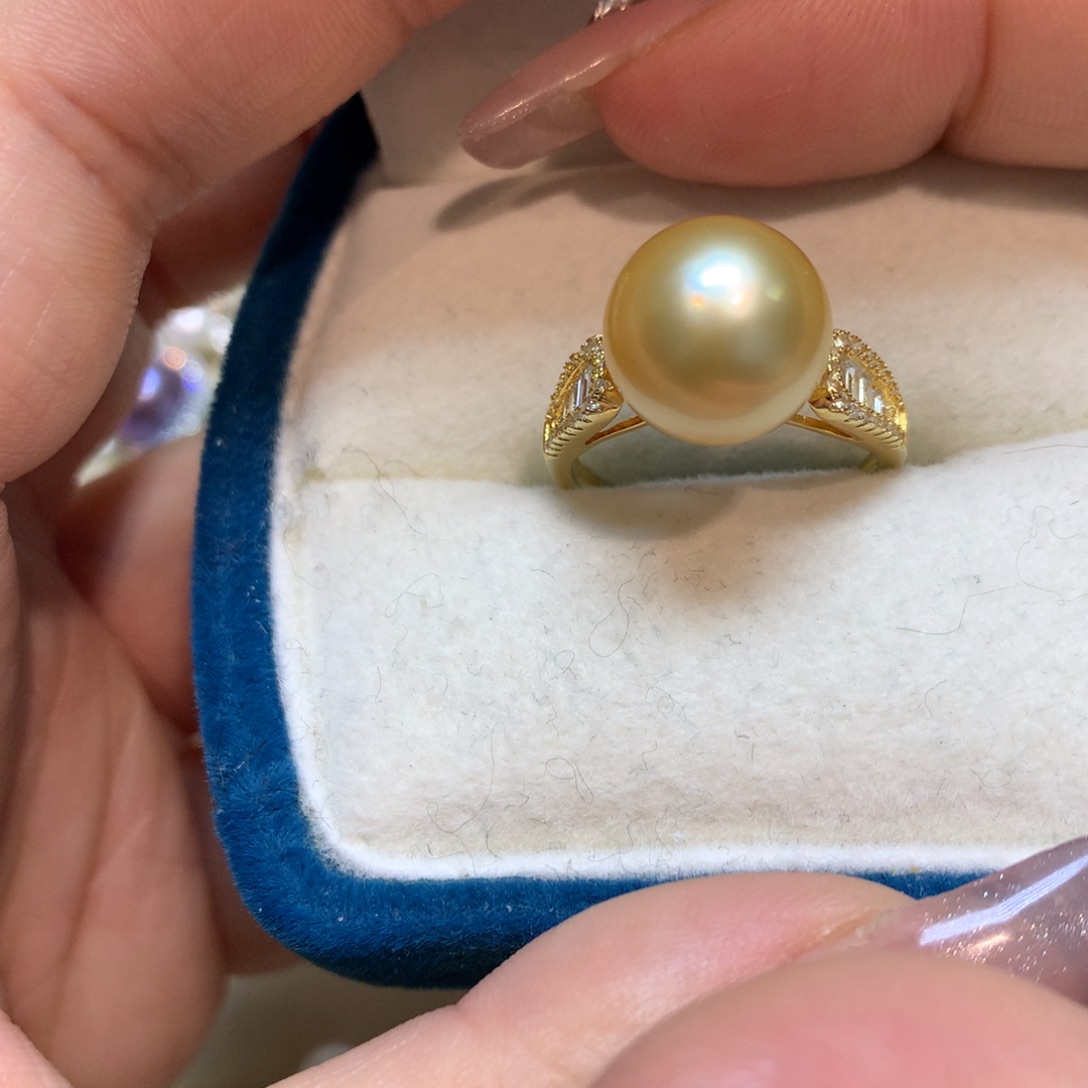 海水珍珠戒指银S925镶嵌