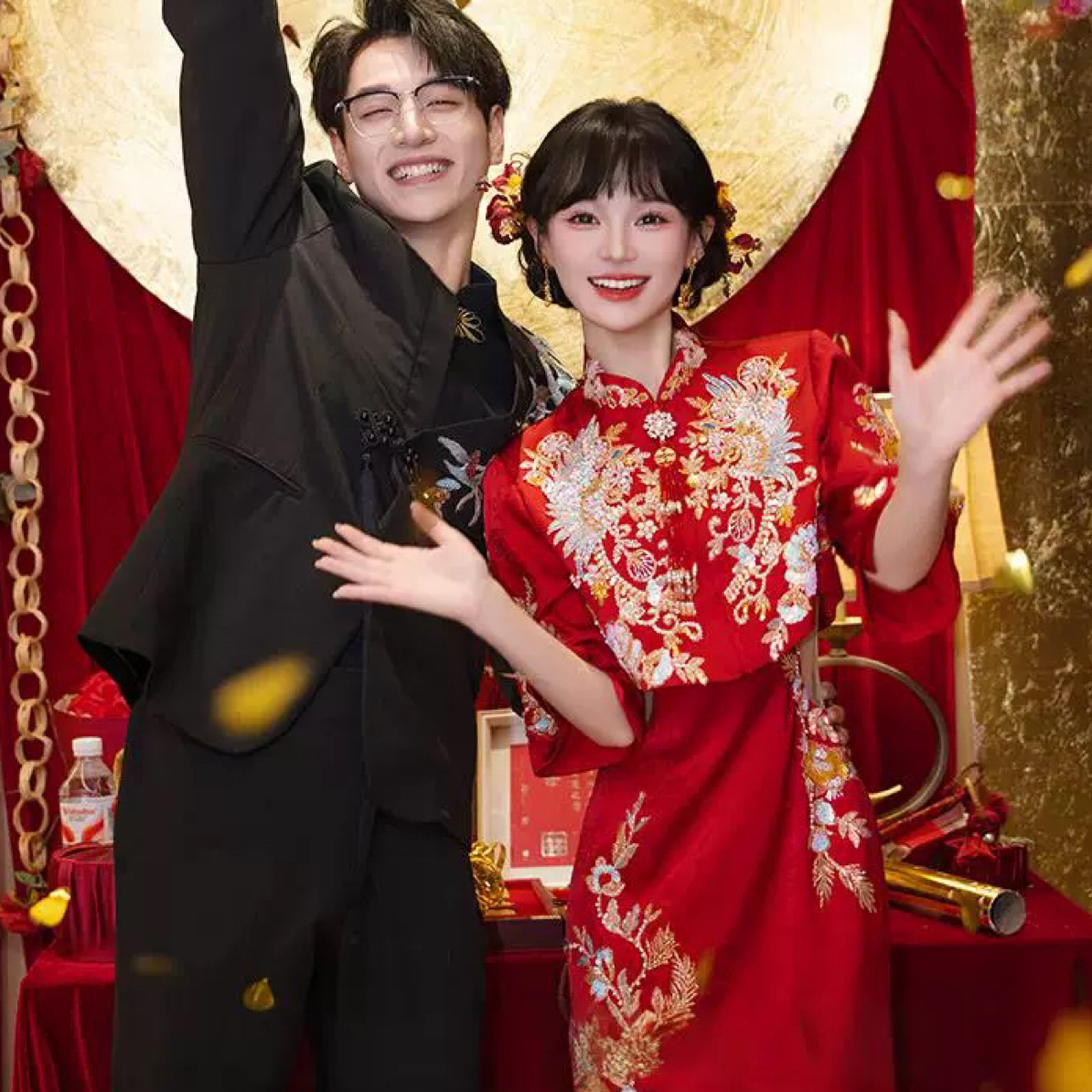 高端新中式红色旗袍敬酒服2025新款新娘订婚礼服回门领证两件套装