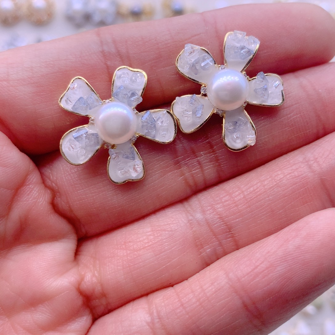 耳饰淡水珍珠合金