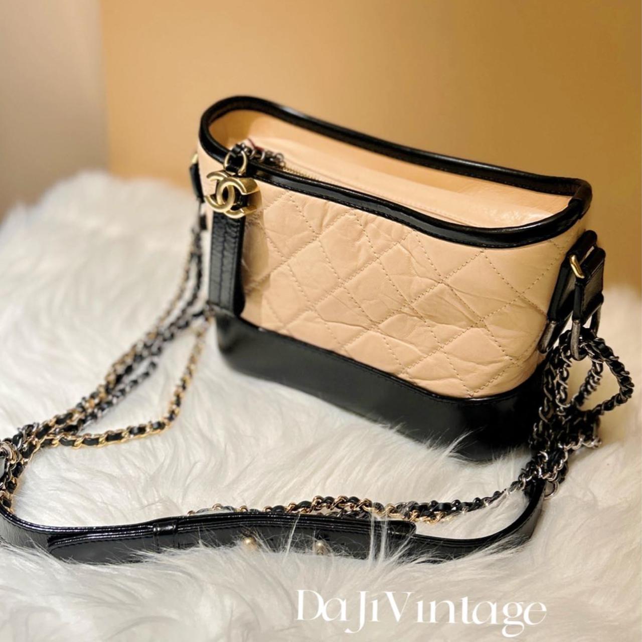 99新 Chanel/香奈儿 大吉中古/香奈儿奶茶色流浪小号斜挎包