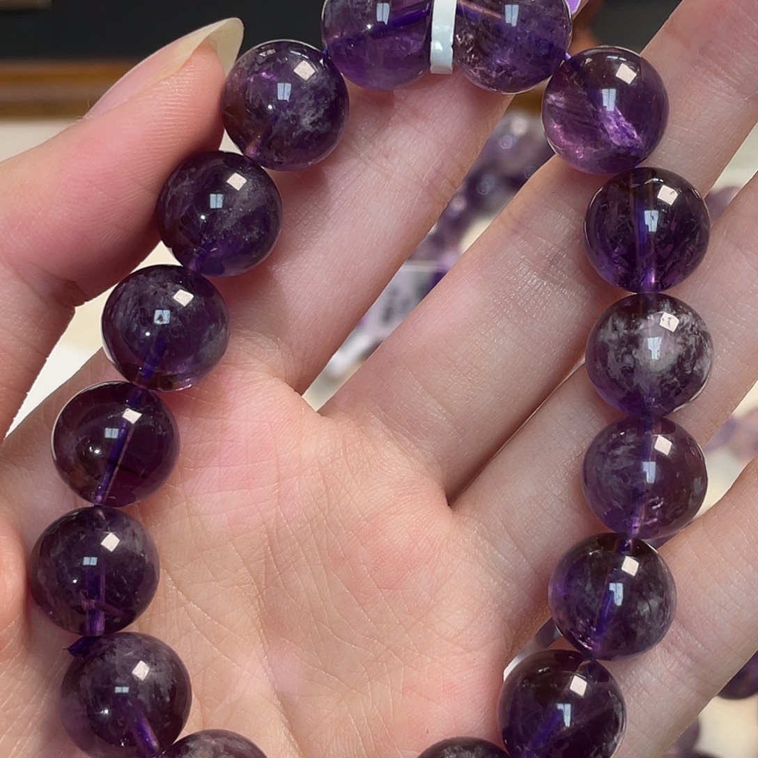 未镶嵌水晶手串紫幽灵12mm手串zy536 181号