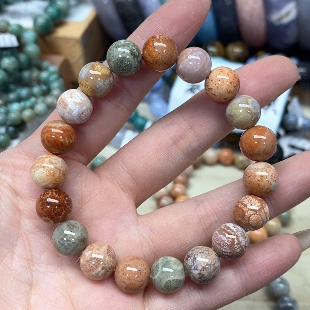 硅化珊瑚（珊瑚玉）手链未镶嵌267