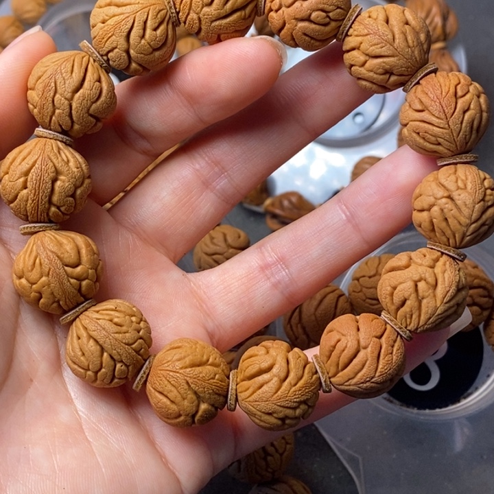 文玩核桃手串秦岭野生龙纹桃核18