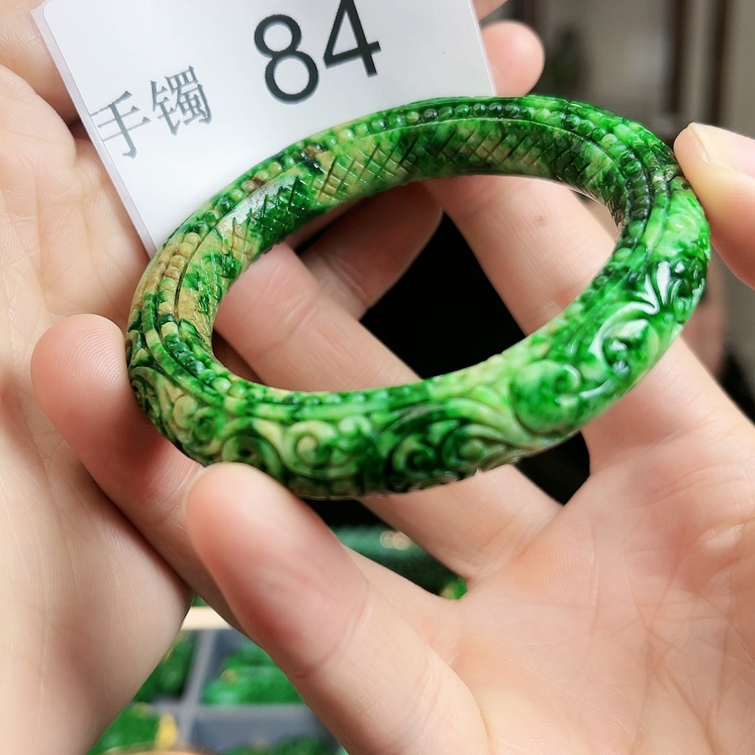 翡翠手镯未镶嵌手镯54.5