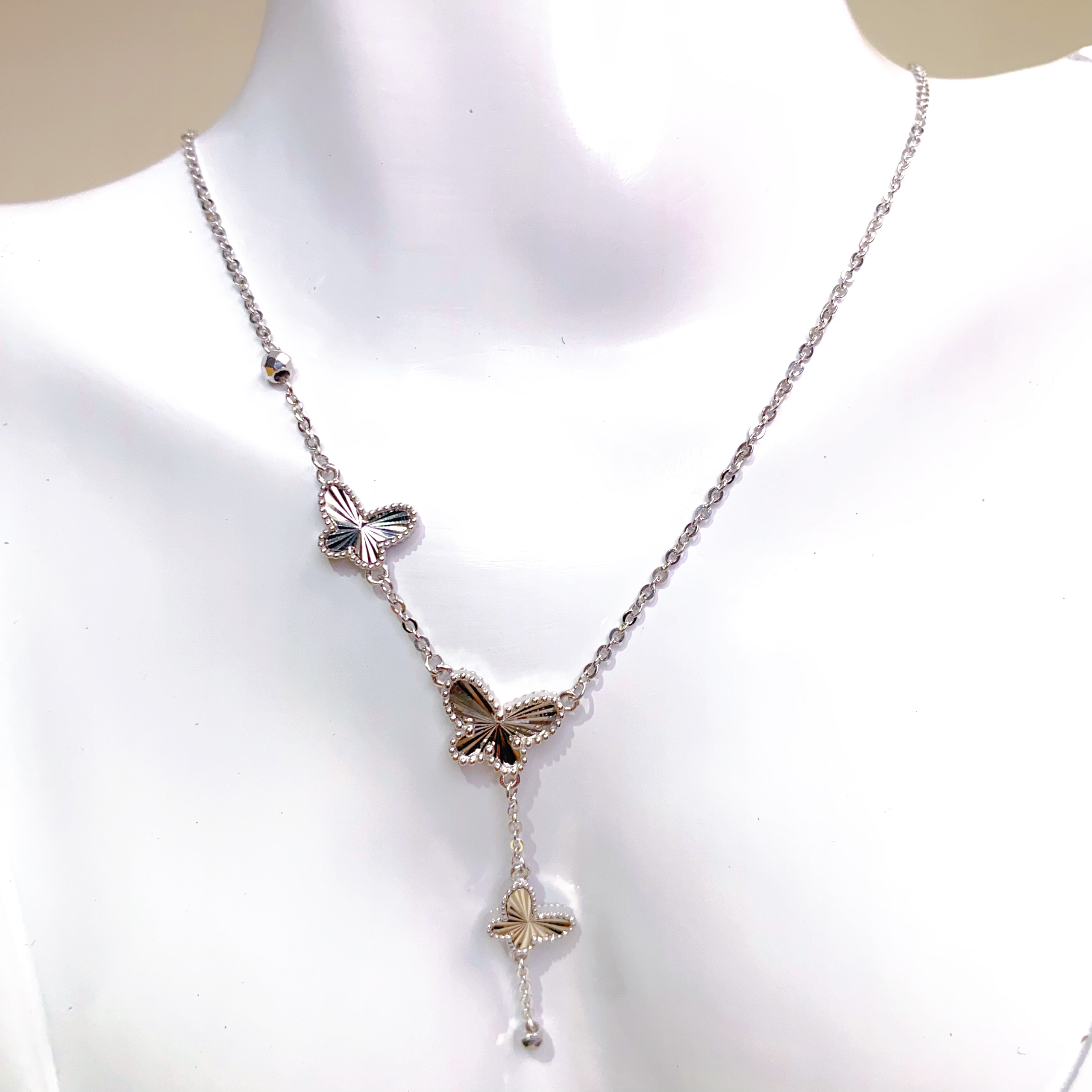 铂金PT950三只蝴蝶套链时尚简约个性轻奢套链